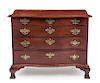 A Chippendale Mahogany Chest of Drawers Height 32 x width 41 x depth 21 inches.