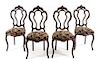 A Set of Four Victorian Mahogany Side Chairs Height 40 inches.