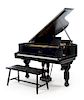 * A Steinway & Sons Grand Piano Length of case 75 x width 54 1/2 inches.