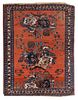 An Afghan Pictorial Wool Rug 5 feet 8 inches x 4 feet 10 7/8 inches.