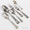 Thirty Pieces of Tiffany & Co. "Wave Edge" Pattern Sterling Silver Flatware