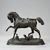 Pierre Lenordez (act. France, 1815-1892)    Bronze Figure of a Horse Angelo
