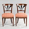 Two Continental Fruitwood Biedermeier Chairs
