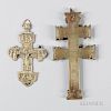 Two Brass Russian Crosses