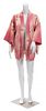 A Japanese Pink Silk Crepe Haori Jacket with Yuzen Design