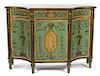 A Venetian Style Painted Side Cabinet Height 35 x width 49 x depth 18 inches.