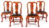 A Group of Four Queen Anne Style Side Chairs Height 40 inches.