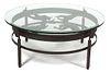 A Contemporary Bronze Coffee Table Height 18 /2 x diameter 44 1/2 inches.
