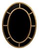 An Oval Carved Giltwood Mirror Height 49 x width 37 1/2 inches.