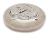 A Chinese Silvered Pewter Snuff Box Diameter 3 inches.