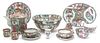 A Collection of Chinese Rose Medallion Serving Articles Diameter of serving bowl 10 inches.