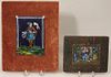 (on 2) FRENCH MINIATURE ENAMEL ON COPPER PLAQUES
