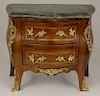 MINIATURE LOUIS XV-STYLE MARBLE TOP COMMODE