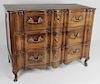 18TH C. FRENCH CARVED FRUITWOOD 3-DRAWER COMMODE