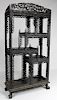 19TH C. CHINESE ORNATELY CARVED ETAGERE