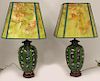 PAIR OF JAPANESE CLOISONNE TABLE LAMPS