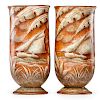 CHARLES CATTEAU Pair of urns with sailboats