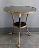 Antique Bronze and Marbletop Guediron Table .