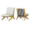 PIERRE JEANNERET; KNOLL Pair of lounge chairs