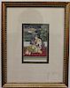 Antique Framed Mughal Painting of Two Women