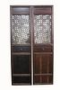 (2) Carved Chinese Hardwood Mirrored Panels