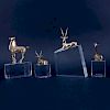 Loet Vanderveen, Dutch (1921) Collection of Four (4) Bronze Animals On Lucite Bases.