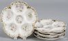 Four Haviland Limoges porcelain oyster plates, 9'' dia.