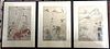 THREE PIECES OF OID JAPANESE WOODBLOCK PRINT