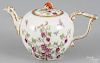 Meissen porcelain teapot, late 18th c., with relief grapevine decoration, 4'' h.