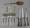 Group of Stieff Baltimore Rose sterling silver flatware, 10.9 ozt.