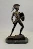 Bronze Sculpture of Roman Soldier on Marble Base