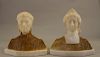 (2) Carved Marble Busts, Dante & Beatrice