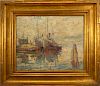 Signed, Impressionist New England Harbor Scene