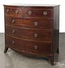 George III mahogany bowfront chest of drawers, late 18th c., 44 1/2'' h.,  45'' w.
