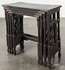 Set of four brass-mounted oak nesting tables, ca. 1900, 27 1/2'' h., 27 1/2'' w., 14'' d.