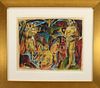 1965 German Expressionist Figural Painting, Signed