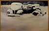 Pokorny, Painting of Two Automobiles in Snow