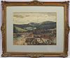 Signed, 19th C. Watercolor of European Landscape
