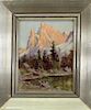 Early 20th C. Signed Painting of a Mountain Range