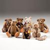 Steiff Reproduction Teddy Bears, Plus, Lot of Eight