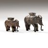 A. C. Williams Elephant Swings Trunk Mechanical Banks, Lot of Two