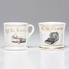 Type Setter and Typewriter Occupational Shaving Mugs, Lot of Two