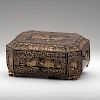 Chinese Export Gilt Lacquer Sewing Box 