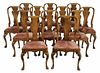 Set of 12 Queen Anne Style Dining Chairs