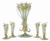 Five Venetian Glass Dolphin Vases
