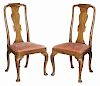 Pair George I Walnut Side Chairs