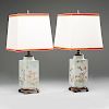 Chinese Republic Period Porcelain Cong Lamps 