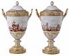 Pair of KPM Lidded Porcelain Urns