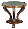 George IV Brass Inlaid Marble Top Center Table
