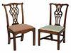 Two Chippendale Mahogany Side Chairs